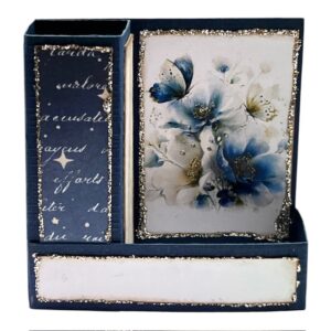 Kit 17  Bordkort med søyle - Blå Blomst