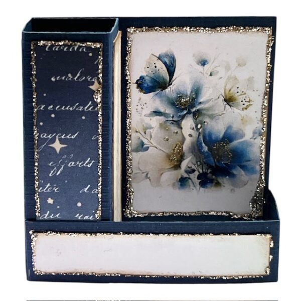 Kit 17  Bordkort med søyle - Blå Blomst