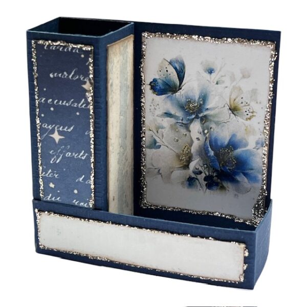 Kit 17  Bordkort med søyle - Blå Blomst