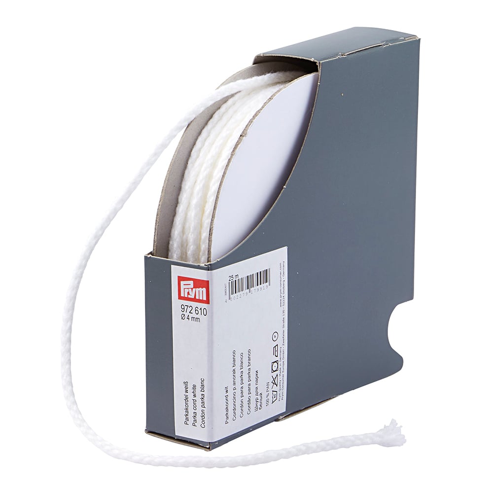Prym Anorakksnor 4mm – Hvit - Bilde 1