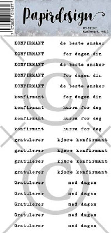 Papirdesign Klistremerke - Konfirmant, Hvit 1