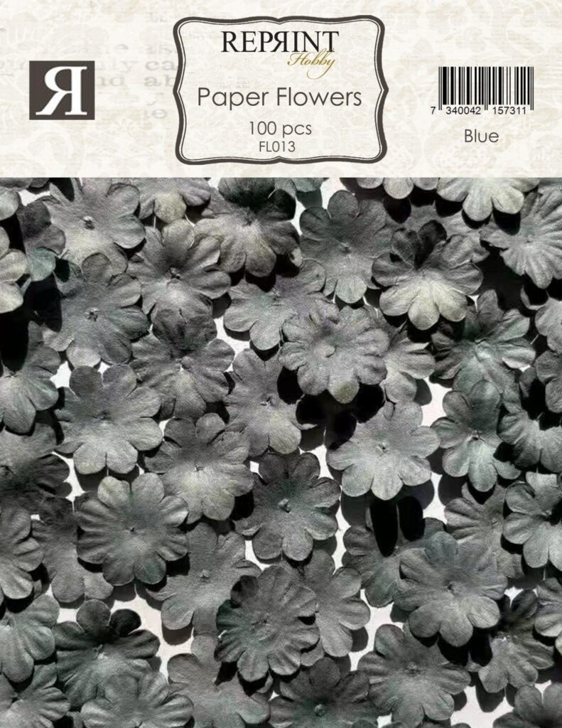 Reprint Mini Papirblomster 20 mm 100 stk Blå