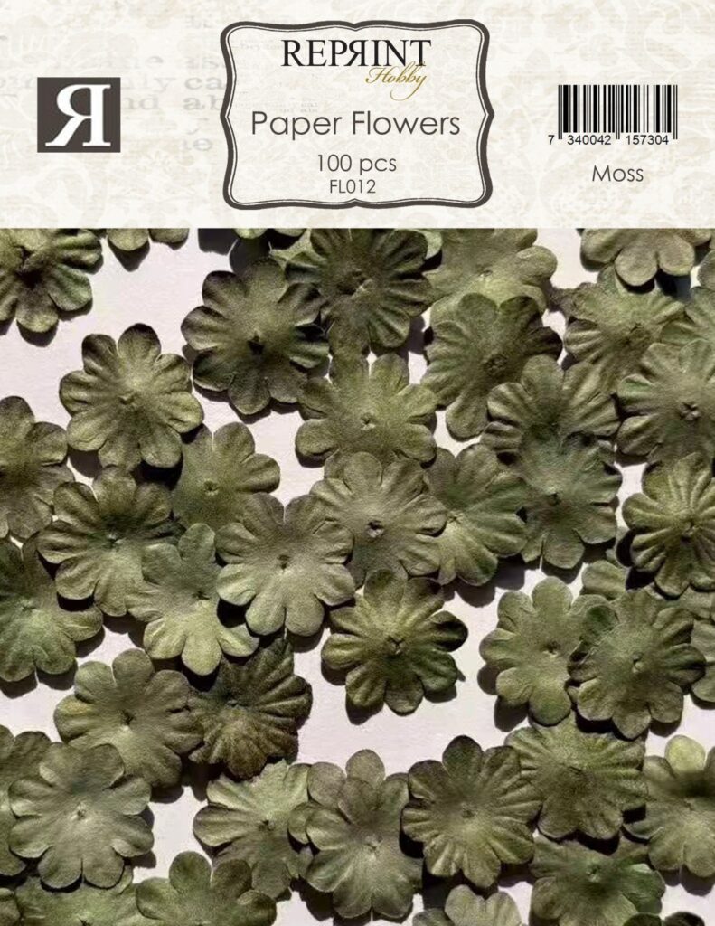 Reprint Mini Papirblomster 20 mm 100 stk Moss