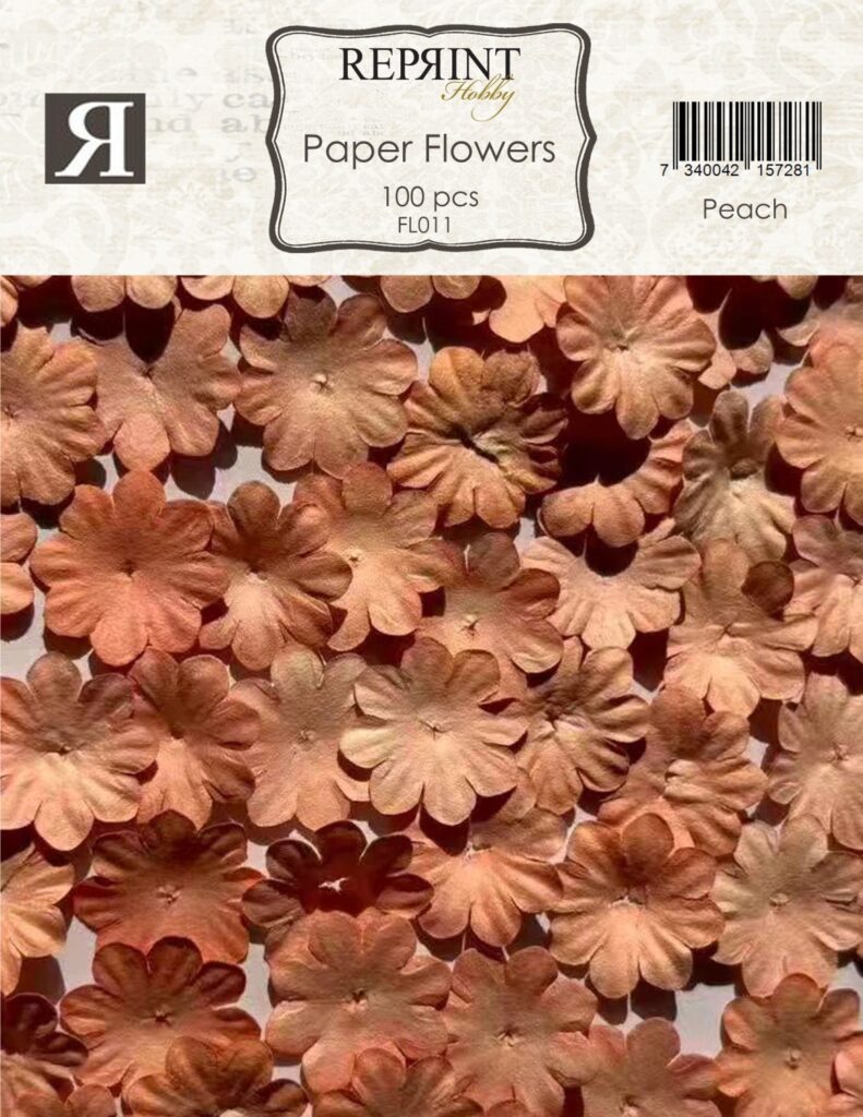 Reprint Mini Papirblomster 20 mm 100 stk Peach