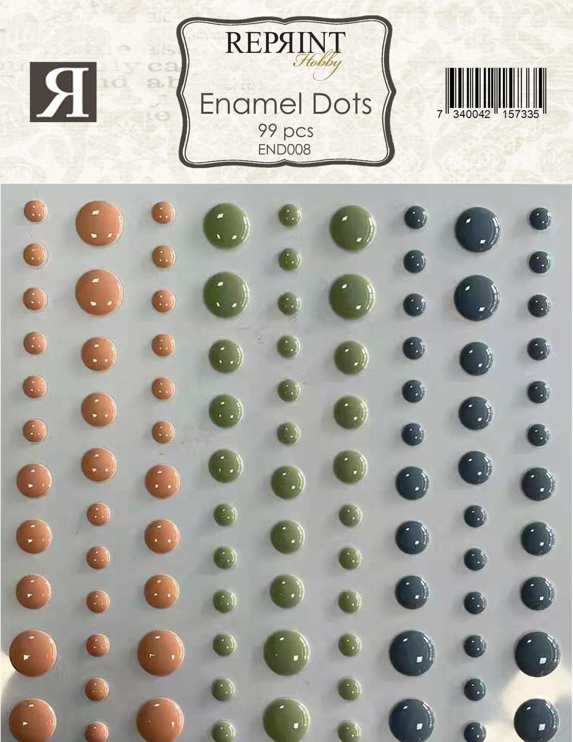 Reprint Selvklebende Enamel Dots 90 stk -  Quiet Moment - Bilde 1