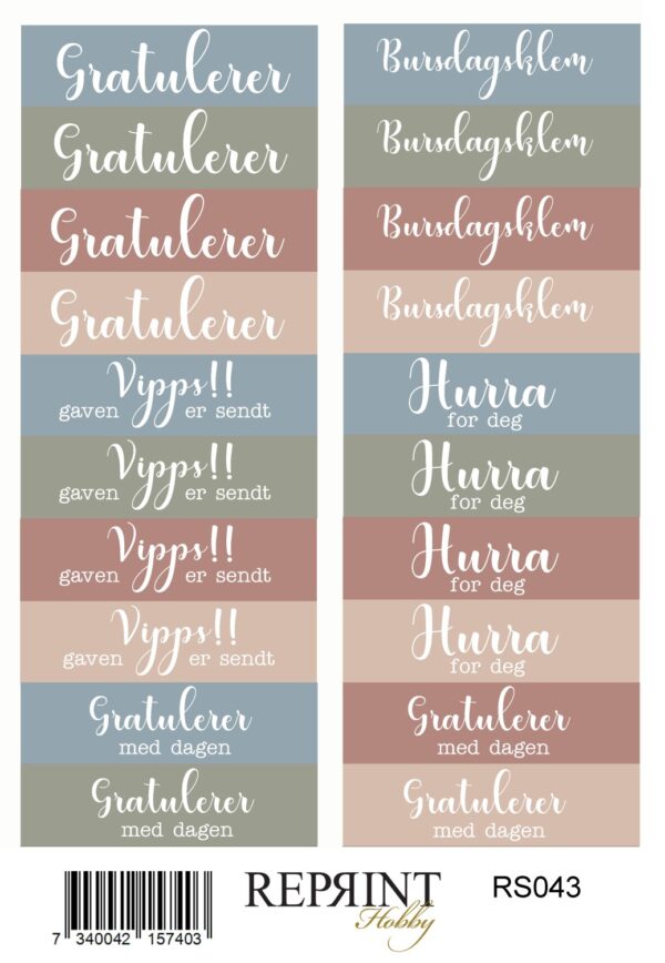 Reprint Quiet Moments - Klistremerker Tekst