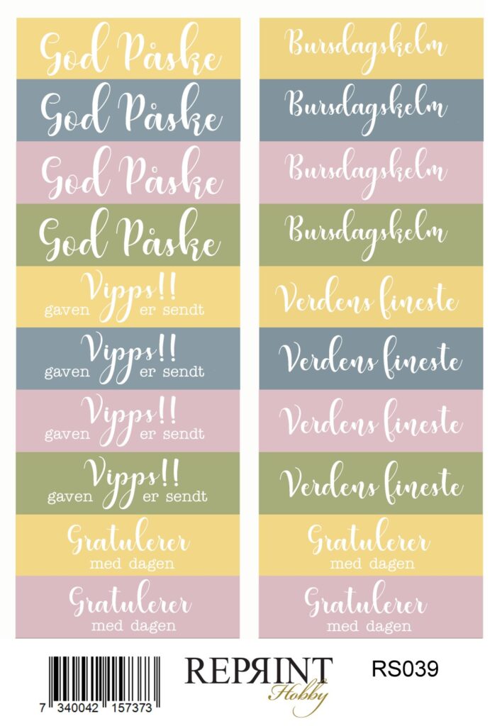 Reprint Hello Spring - Klistremerker Tekst