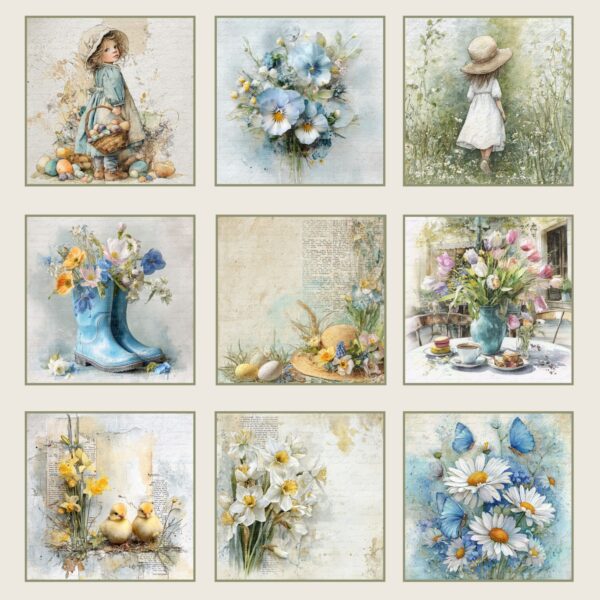 Reprint Hello Spring - Tags  12x12