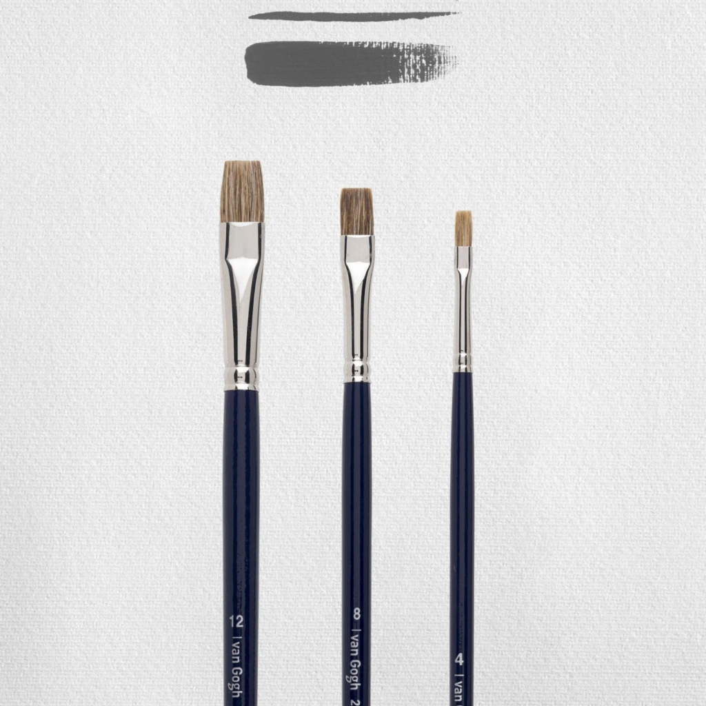 Van Gogh • Oil & Acrylic Brush Set Series 234 nr.4-8-12 3pcs