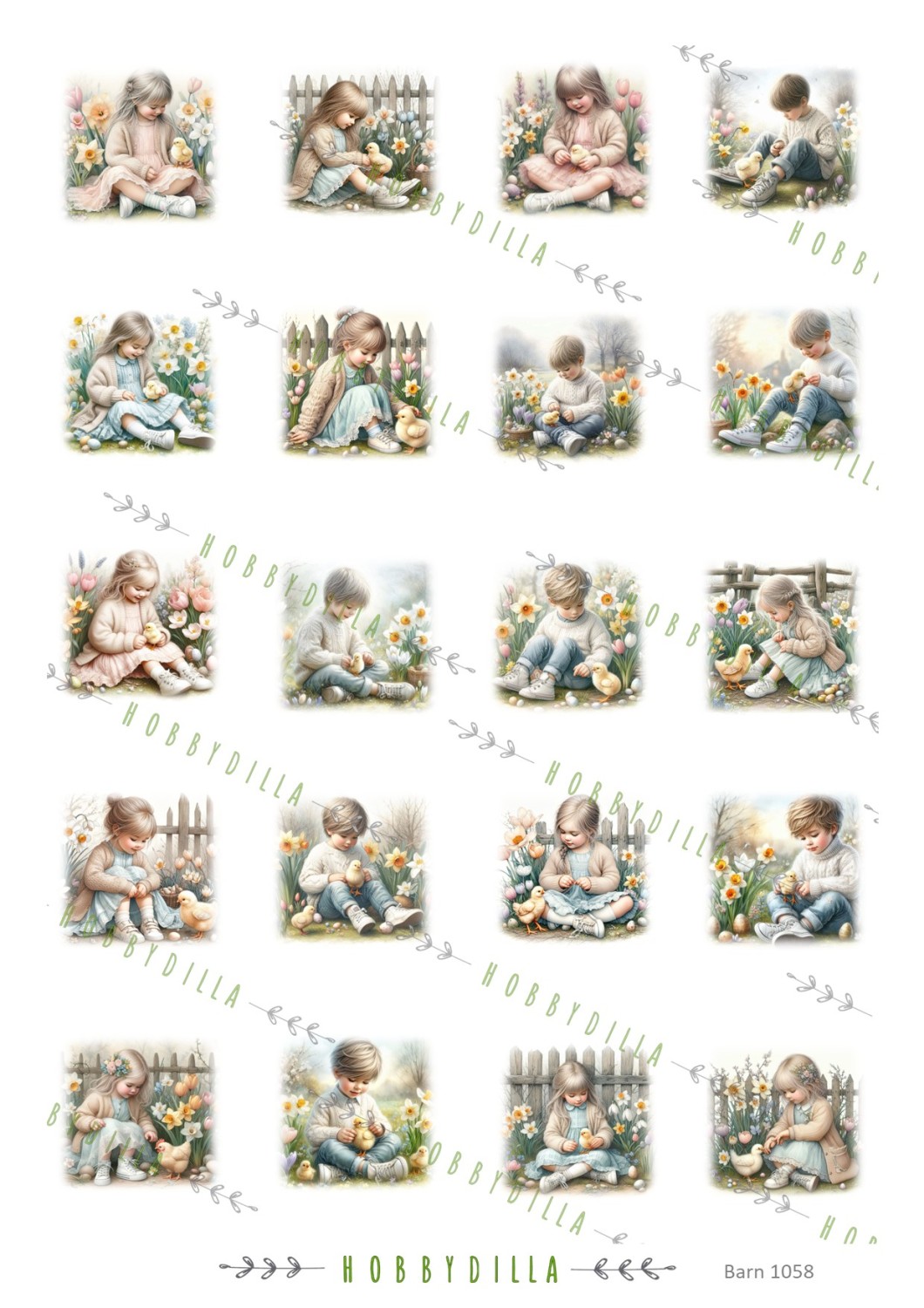 Motivark Barn 1058 M Påskebarn Mini - Bilde 1