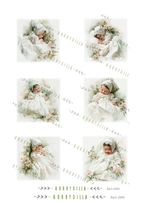 Motivark Barn 2045 M Dåp Rosa-Grønn