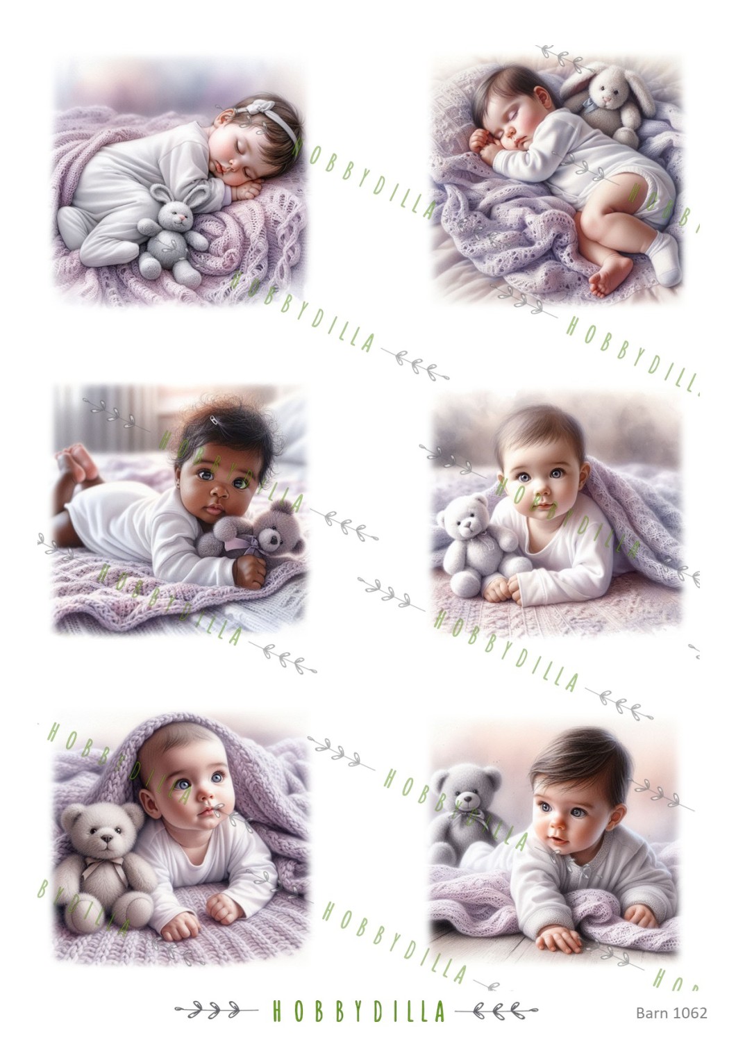 Motivark Barn 1062 M Lilla Baby - Bilde 1