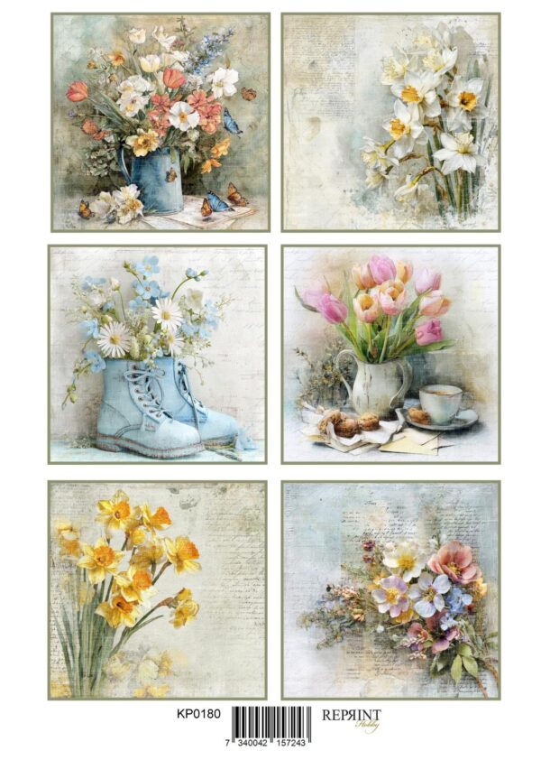 Reprint Klippeark Hello Spring Flowers - A4
