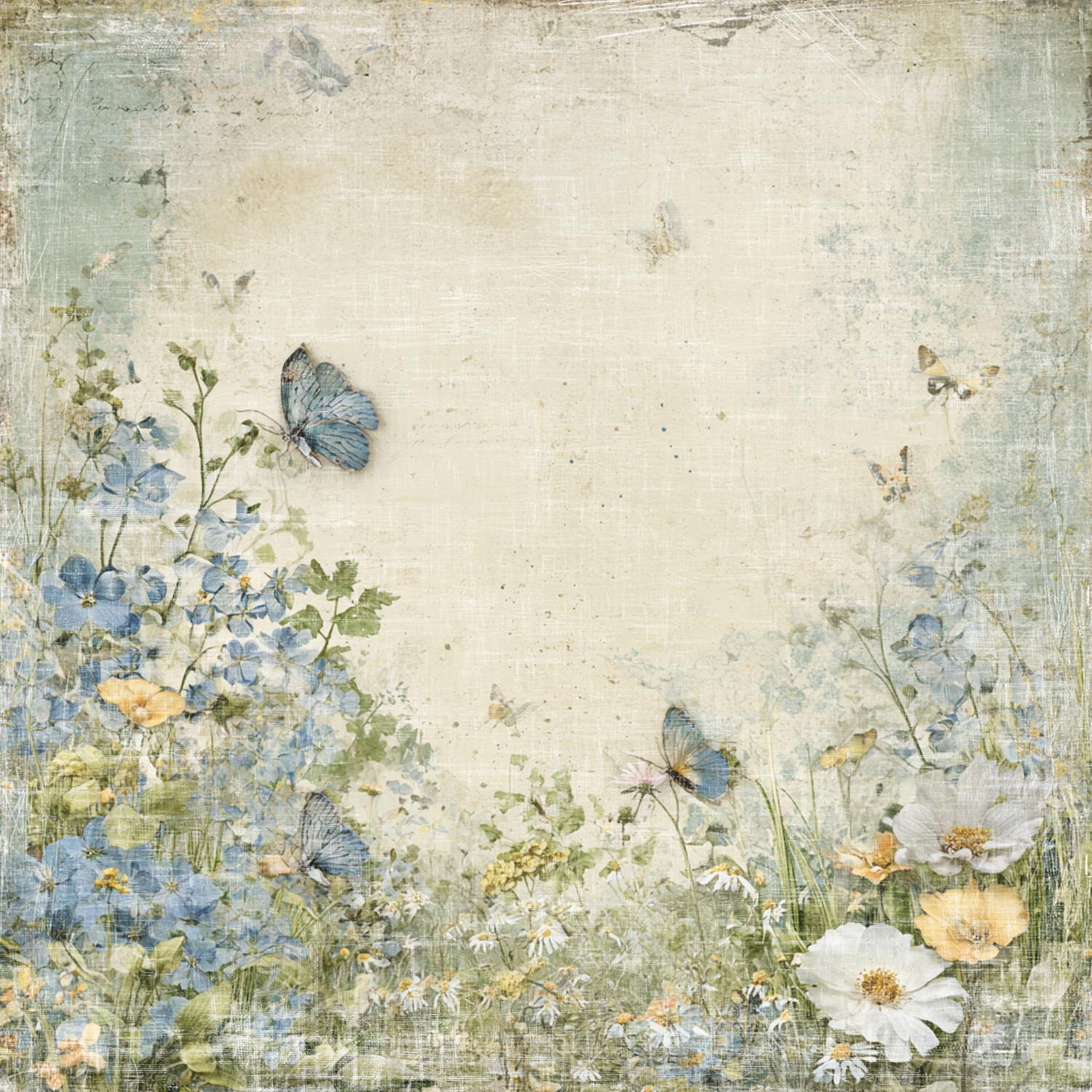 Reprint  Hello Spring Butterflies and flowers - Bilde 1