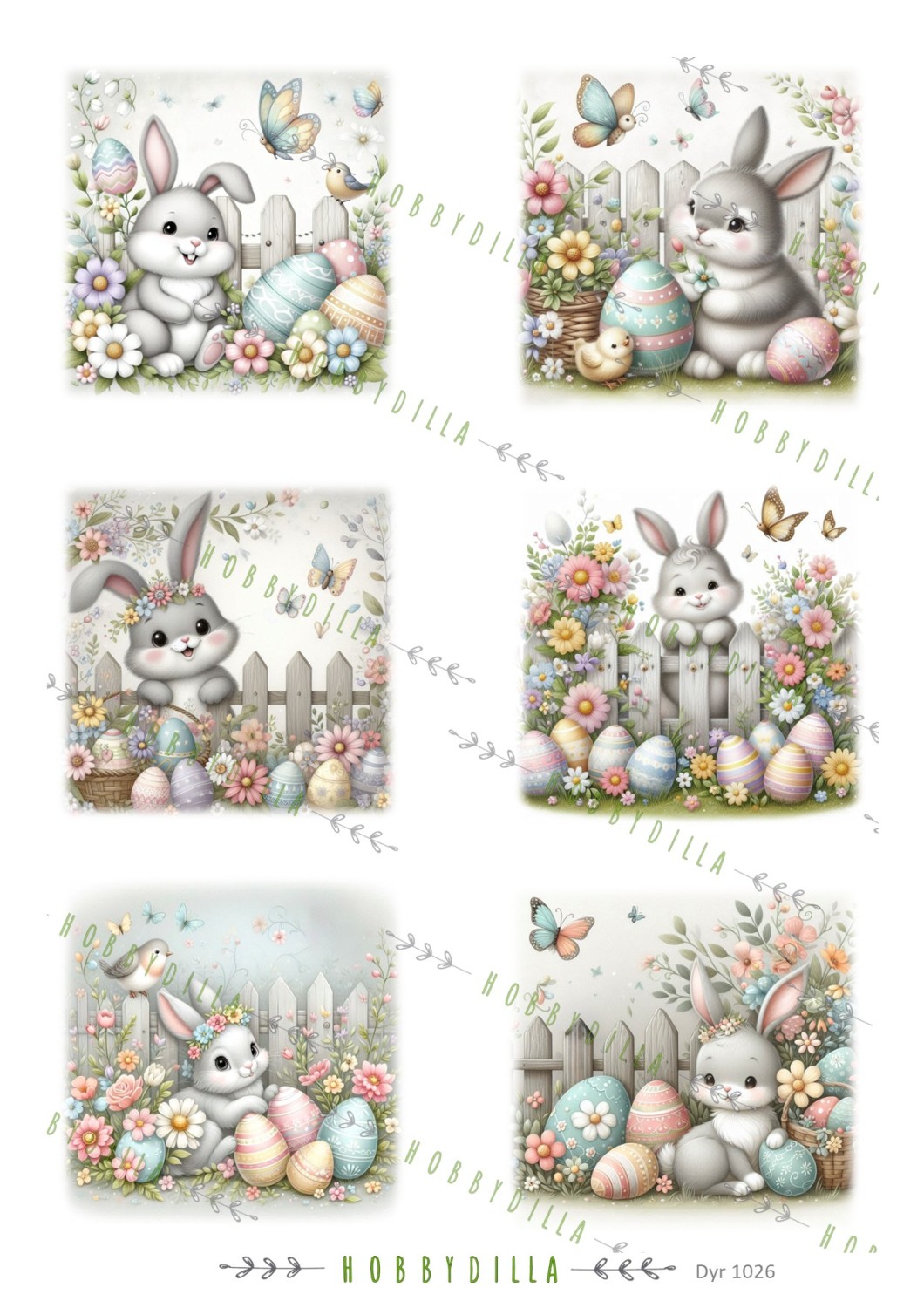 Motivark Dyr 1026 M Påskeegg med Hare - Bilde 1