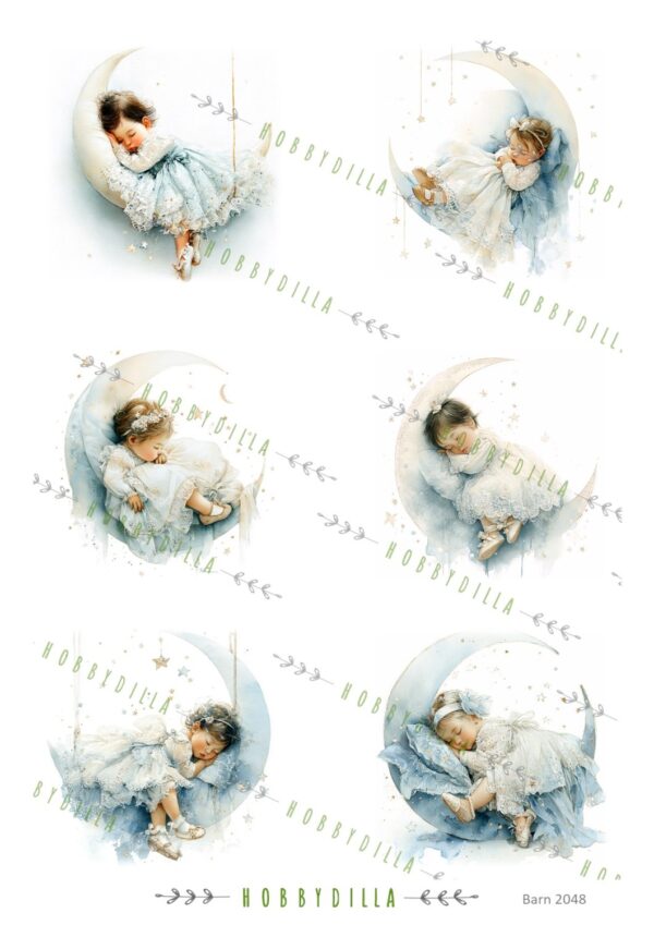 Motivark Barn 2048 M Månebarn Blå watermark