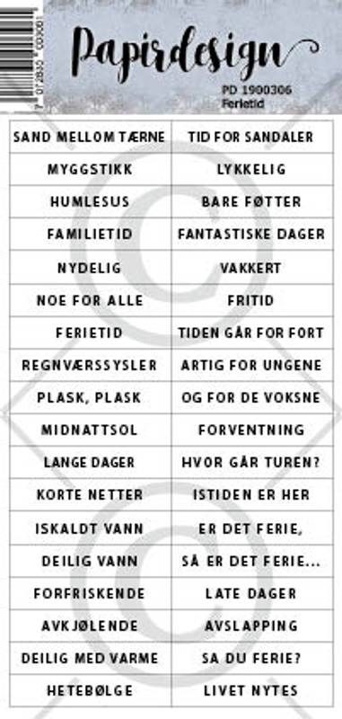 Papirdesign klistremerke - Ferietid