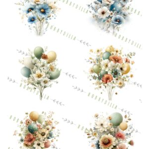 Motivark Blomster 2002 M Blomster, Ballonger og Sommerfugler - Bilde 1