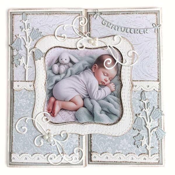 Kit 22 Babykort med åpen ramme - Grønn