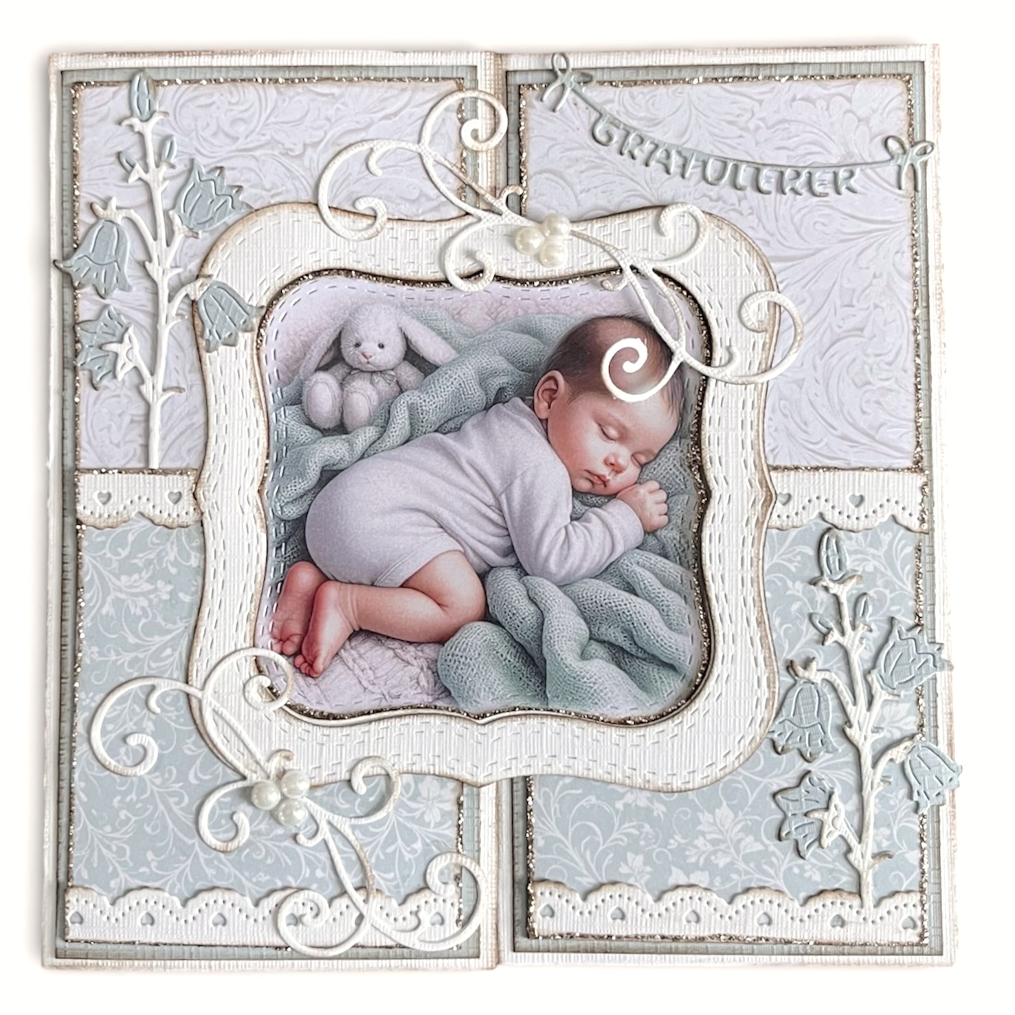 Kit 22 Babykort med åpen ramme - Grønn - Bilde 1