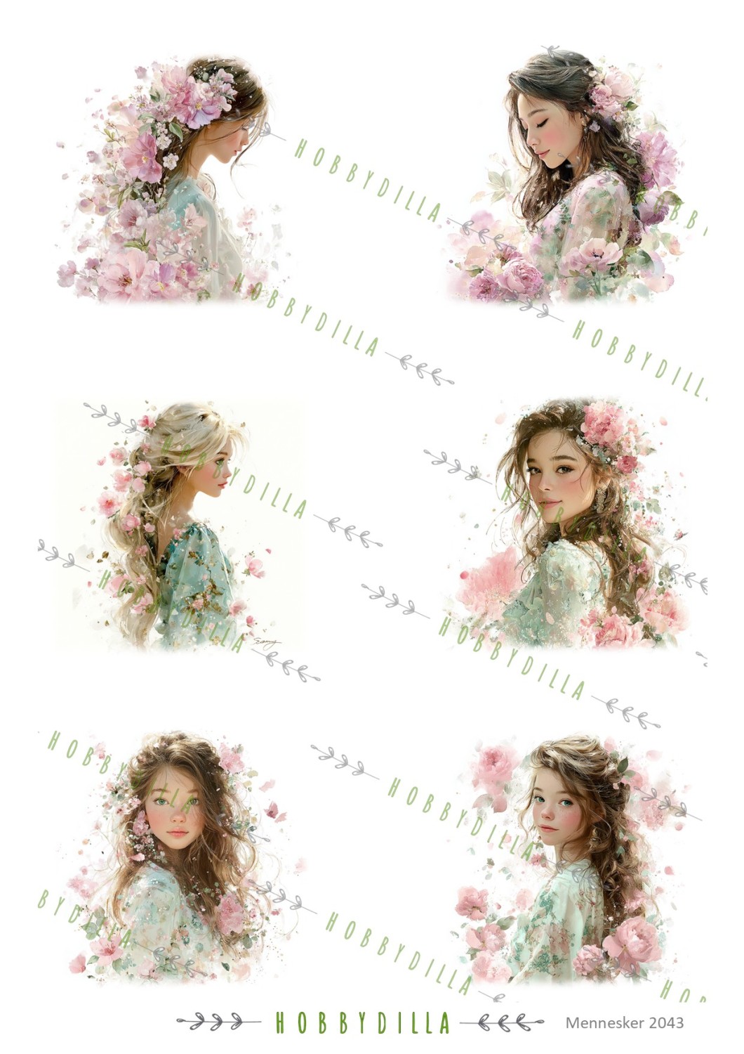 Motivark Mennesker 2043 M Unge jenter Rosa - Bilde 1