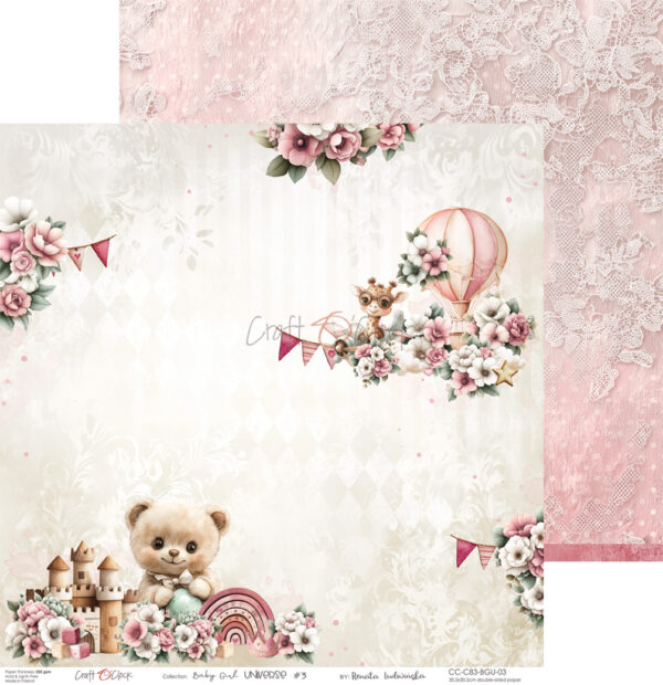 Craft O`Clock Baby Girl Universe - a set of papers 30,5x30,5cm