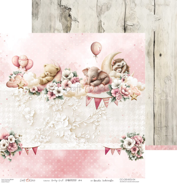 Craft O`Clock Baby Girl Universe - a set of papers 30,5x30,5cm