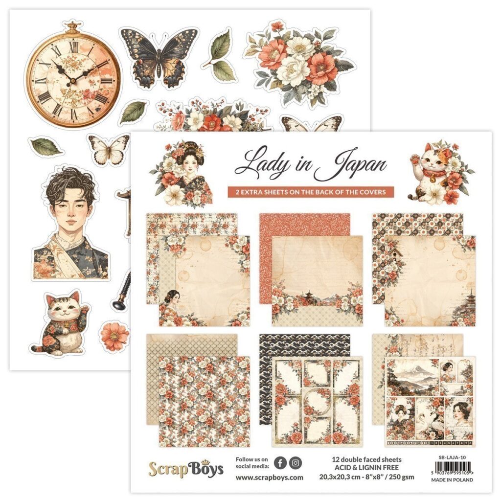 ScrapBoys Lady In Japan - 10 8x8 Blokk