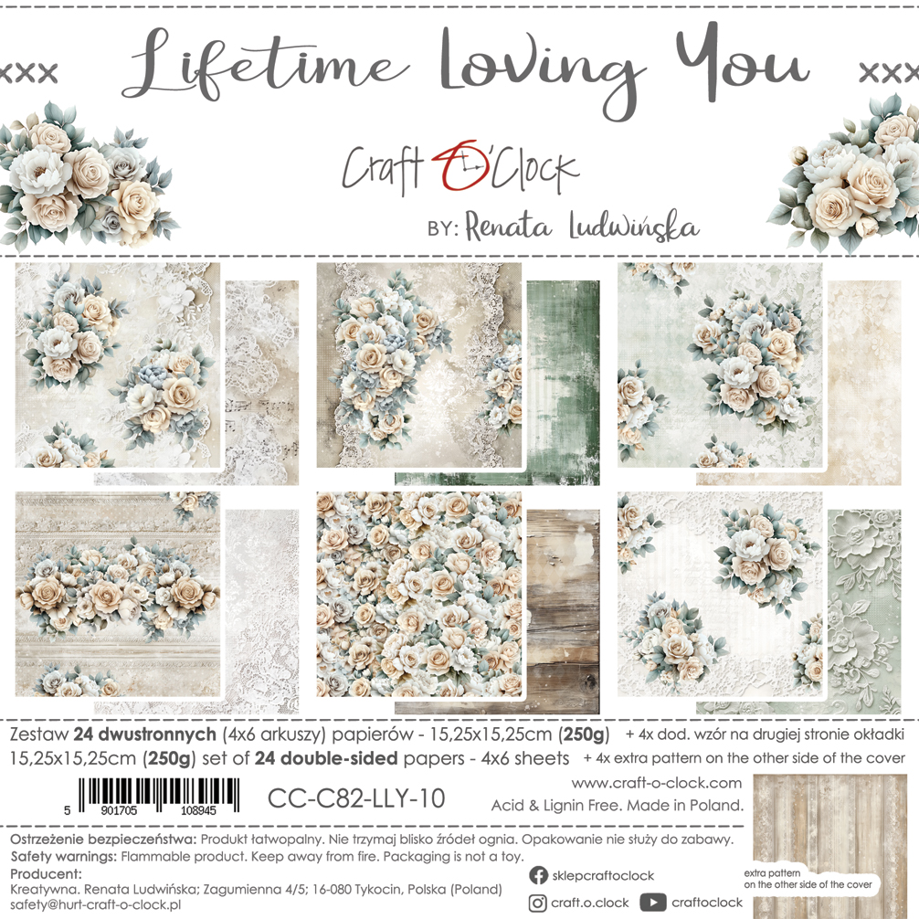 Craft O`Clock Lifetime Loving Yoy - a set of papers 6x6 Blokk - Bilde 1