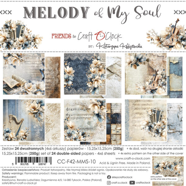 Craft O`Clock Melody Of my Soul - a set of papers 6x6 Blokk