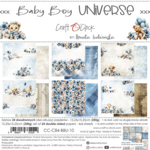 Craft O`Clock Baby Boy Universe - a set of papers 6x6 Blokk - Bilde 1