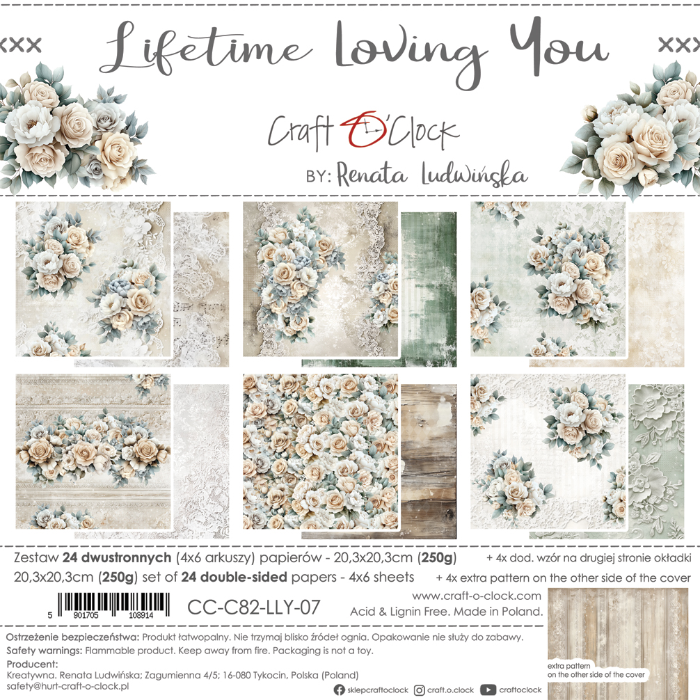 Craft O`Clock Lifetime Loving You - Mix sett 8x8 Blokk - Bilde 2
