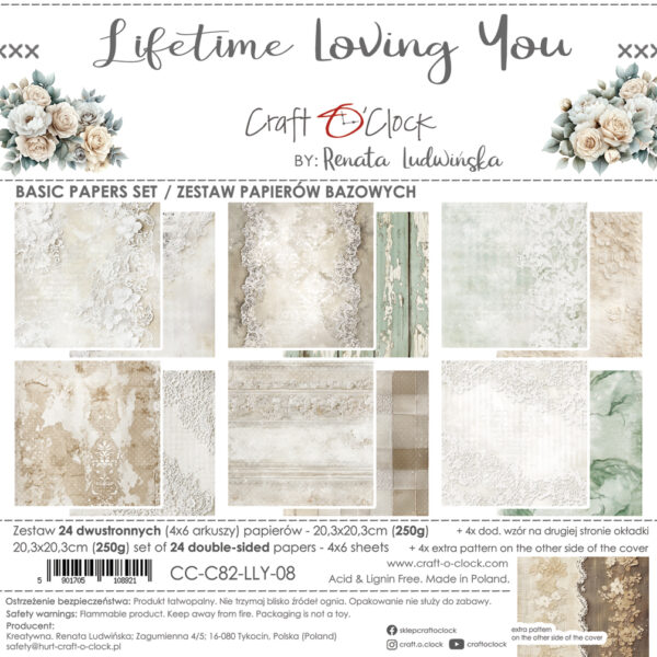 Craft O`Clock Lifetime Loving You - Mix sett 8x8 Blokk