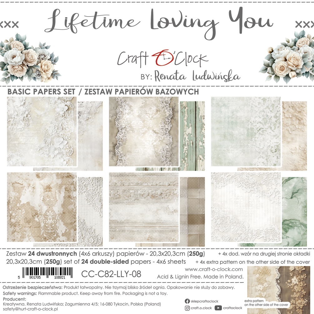 Craft O`Clock Lifetime Loving You - Mix sett 8x8 Blokk - Bilde 9