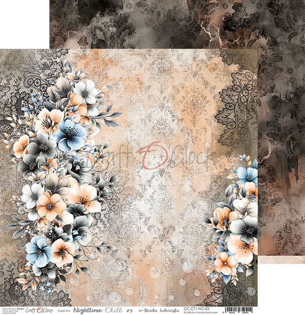 Craft O`Clock Nighttime Chill - a set of papers 12x12 Blokk