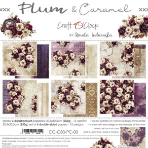 Craft O`Clock Plum Caramel - a set of papers 12x12 Blokk - Bilde 1