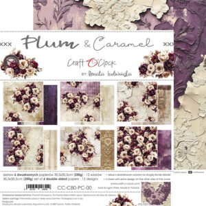 Craft O`Clock Plum Caramel - a set of papers 12x12 Blokk - Bilde 7