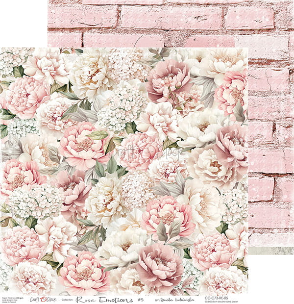 Craft O`Clock Rose Emotions - a set of papers 12x12 Blokk