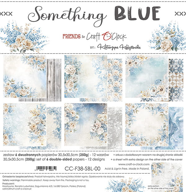 Craft O`Clock Something Blue - a set of papers 12x12 Blokk