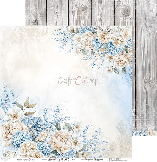 Craft O`Clock Something Blue - a set of papers 12x12 Blokk