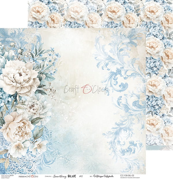 Craft O`Clock Something Blue - a set of papers 12x12 Blokk