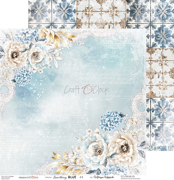 Craft O`Clock Something Blue - a set of papers 12x12 Blokk