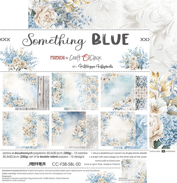 Craft O`Clock Something Blue - a set of papers 12x12 Blokk