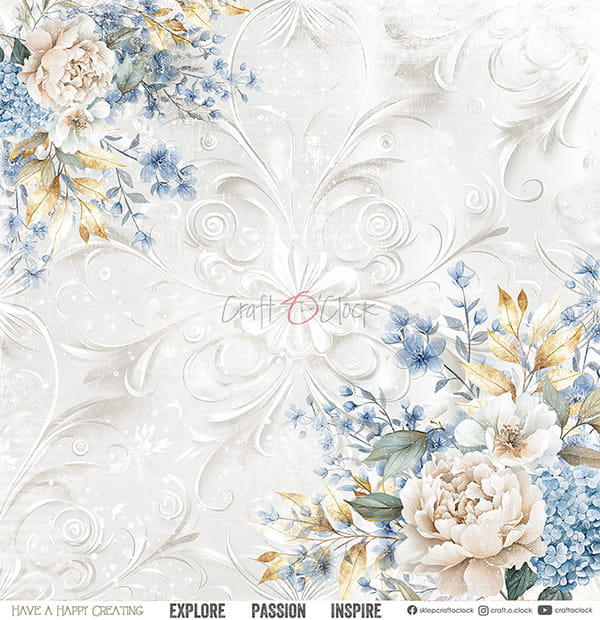 Craft O`Clock Something Blue - a set of papers 12x12 Blokk