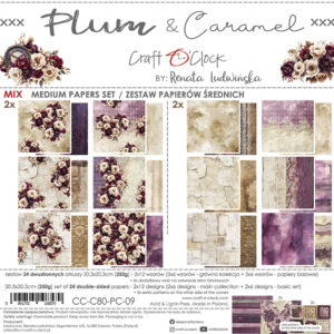 Craft O`Clock Pluml & Caramel - Mix sett 8x8 Blokk - Bilde 1