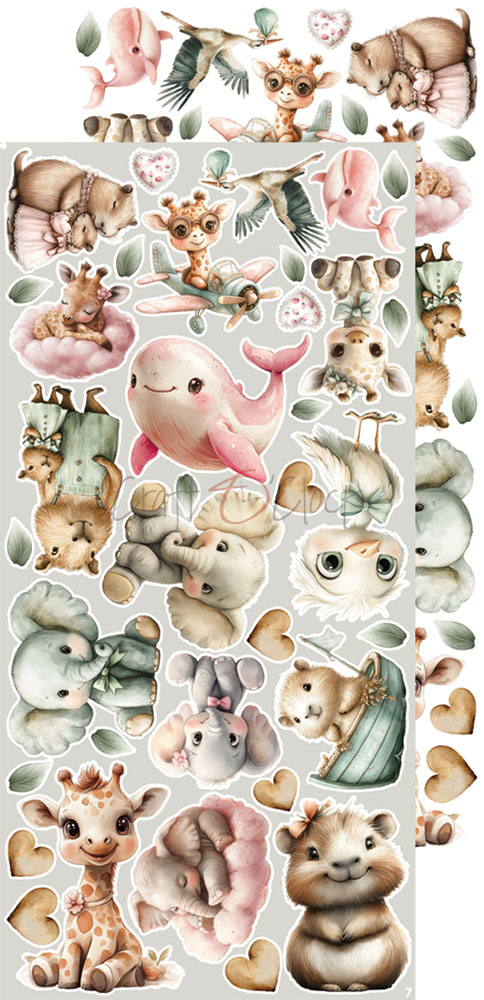 Craft O`Clock Baby Girl Universe - Mix Sett med 18 stk Klippeark