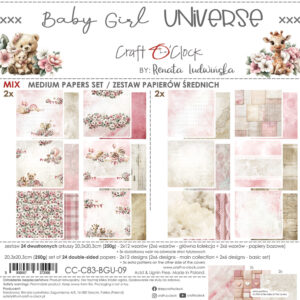 Craft O`Cloc Baby Girl Universe Mix sett 8X8 Blokk - Bilde 1