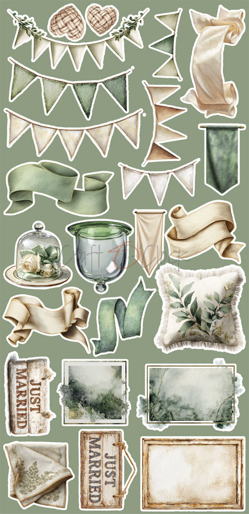 Craft O`Clock Lifetime Loving you Mix Sett med 18 stk Klippeark