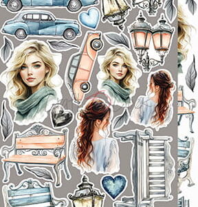 Craft O`Clock Nighttime Chill  Mix Sett med 18 stk Klippeark - Bilde 12