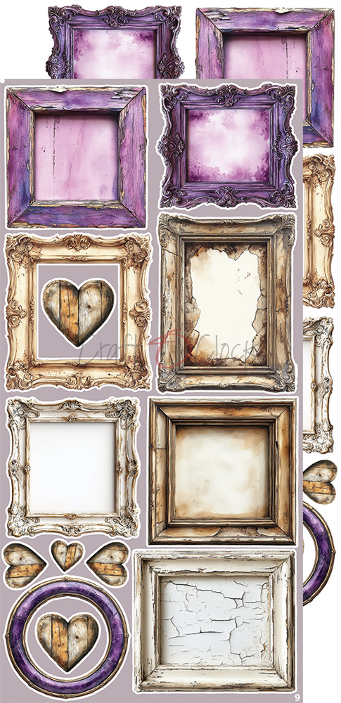 Craft O`Clock Plum & Caramel Mix Sett med 18 stk Klippeark